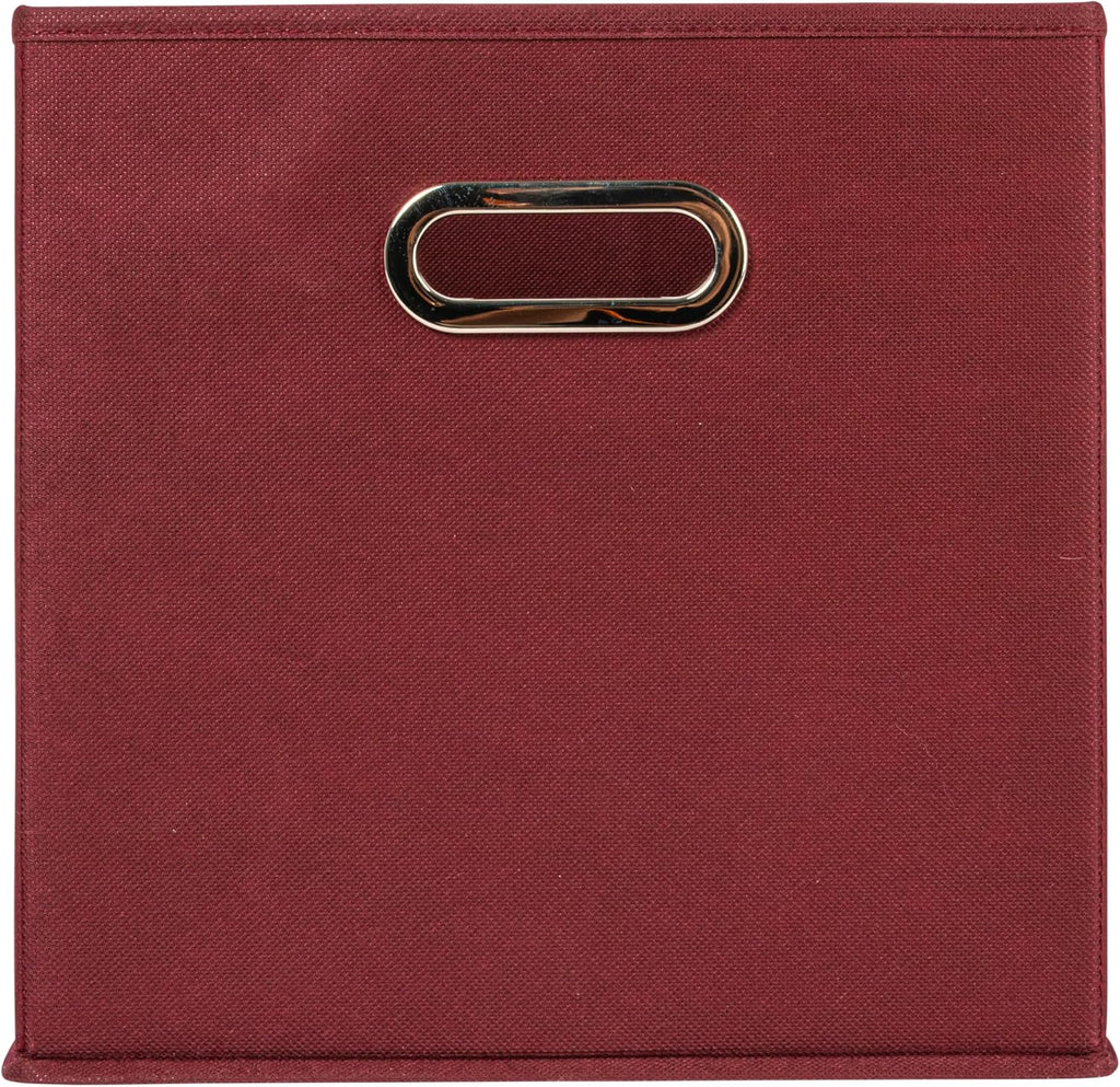 Household Essentials Foldable Fabric Storage Cubes 36-Pack – 11x11x11 Stackable Non-Woven Bins with Chipboard Sides & Grommet Handles – Closet, Shelf, Nursery, or Office Organizer – Burgundy