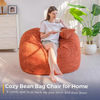 MAXYOYO Giant Bean Bag Chair Bed with Pillow, Convertible Beanbag Sofa to Floor Bed, Lazy Chair Couch with Removable Cover, High-Density Shredded Foam Filling, Cozy Lounge for Bedroom Living Room