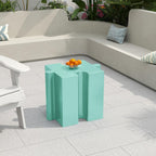 Modular Puzzle Side Tables for Small Spaces: 3-in-1 Interlocking MGO Tables with 200lb Capacity - Indoor & Outdoor Use for Apartments & Patios - Light Green Color