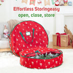 36 Inch Wreath Storage Container, 1 Pack Deluxe Wreath Storage Bag with Dual Zippers, Easy Access Christmas Wreath Storage Bag with Carry Handles and Clear Label Pocket