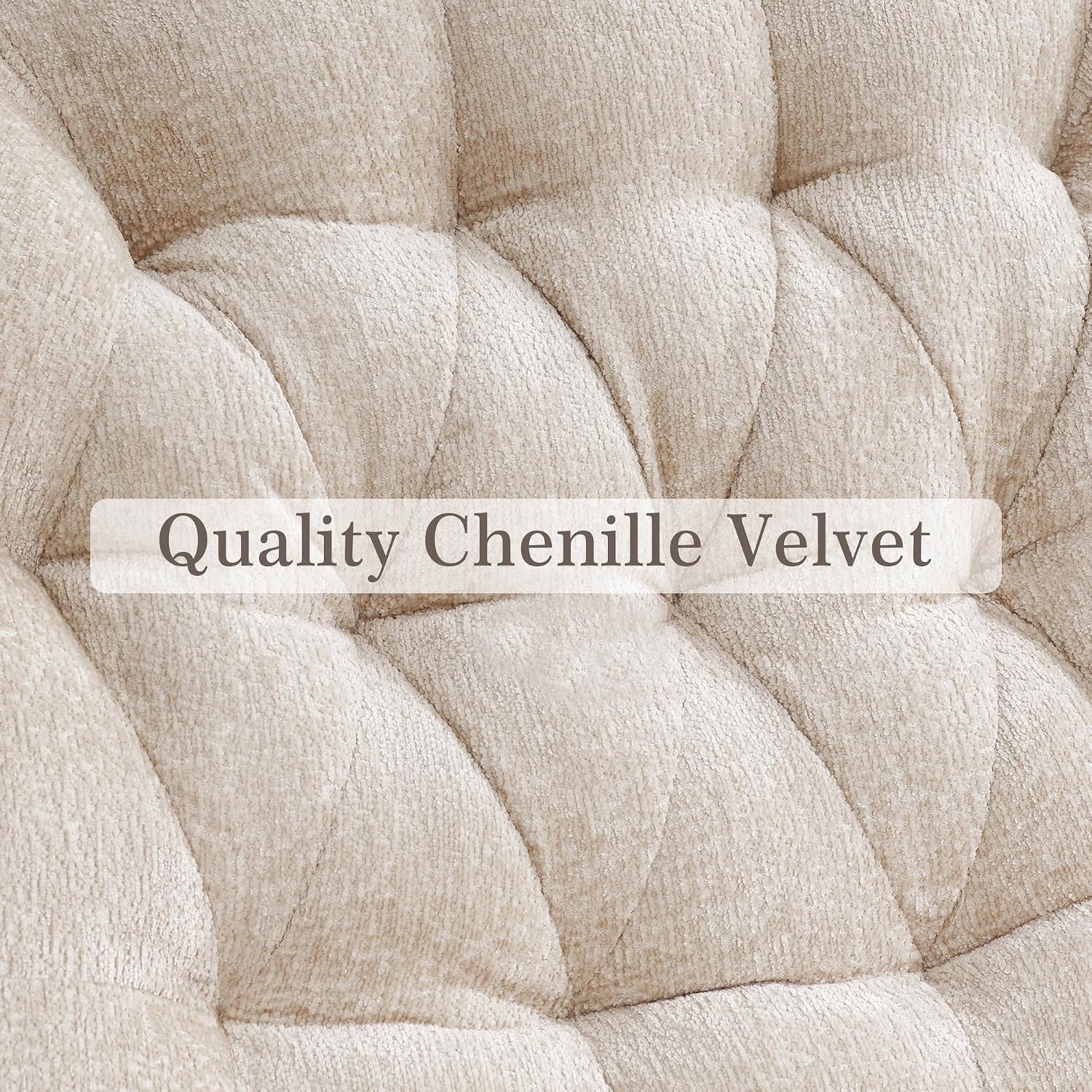 Swivel Rocker Recliner Chair,Oversized Swivel Rocking Sofa | Large Glider Recliner with Phone Holder for Living Room,Chenille,Cream Beige