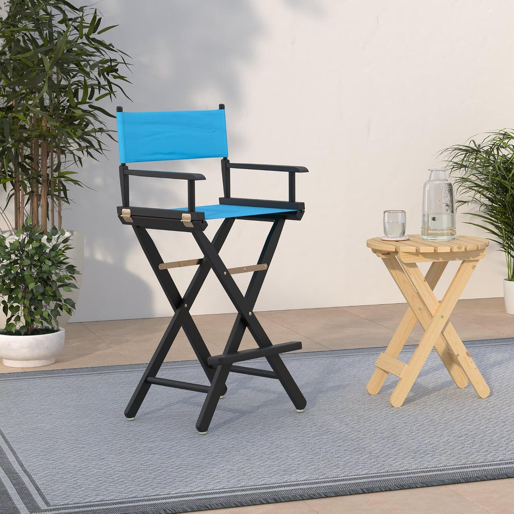 Casual Home 230-02/021-27 Director Chair 30" - Bar Height BlackFrame/Turquoise Canvas