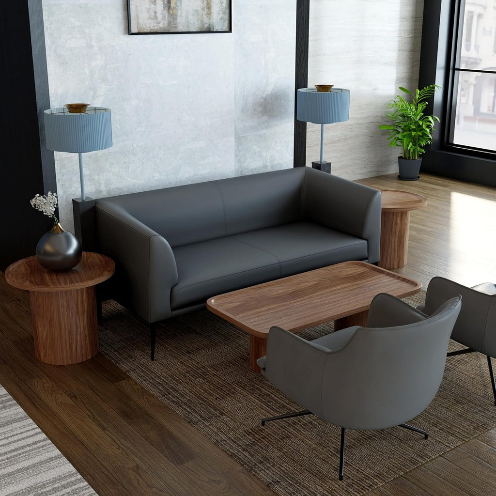 Euro Style Boden 24" End Table | Modern Minimalist Sculptural Accent Table | Ideal for Home, Office, or Lounge Spaces | Walnut