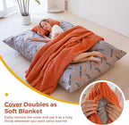 MAXYOYO Giant Bean Bag Chair with Pillow, 3 in 1 Convertible Bean Bag Chair for Adults with Washable Cover, Removable Floor Cushion Stuffed Floor Lounger for Living Room Bedroom, Orange, Full