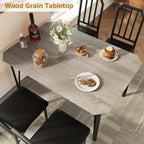 IDEALHOUSE Dining Table Set for 4, Kitchen Table Set of 4 with Upholstered Cushion Chairs, Dining Room Table Set with Kitchen Chairs, Easy to Assemble, Suitable for Apartment - (Cloud Gray)