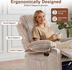 Korser Rocking Recliner Chair, Nursery Rocker Chair for Adults, Small Recliners for Small Spaces, Swivel Rocker Recliner with Cushion, Upholstered Rocking Chairs for Living Room, RV, Chenille