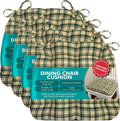 Barnett Home Decor Chair Cushions for Dining Chairs - 15x17 Kitchen Chair Cushions - Machine Washable, Made in USA - Latex Foam Comfort Chair Pads - Montgomery Green Small Pack of 4