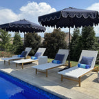 PURPLE LEAF Patio Chaise Lounge French Outdoor Lounger 2 Pieces Wood-Grain Finish Aluminum Wicker Lounge Chair with Adjustable Backrest for Pool Garden Beach and Backyard White and Grey