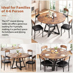 Dining Table Set for 4,Kitchen Table and Chairs for 4, Round Dining Room Table with Upholstered Chairs, 5 Piece Space Saving Circle Wood Kitchen & Dining Room Dinner Dinette Table Set (Vintage, 42In)