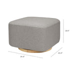 Babyletto Kiwi Gliding Ottoman in Performance Grey Eco-Weave with Light Wood Base, Water Repellent & Stain Resistant, Greenguard Gold and CertiPUR-US Certified