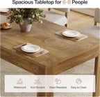 Tribesigns Dining Table for 6-8, 78.7-Inch Long Rectangle Kitchen Table, Modern Simple Kitchen Dining Room Furniture, (78.74" L x 27.56" W), Brown