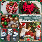Zhengmy 15 Pcs 24 Inch Christmas Wreath Storage Bags Transparent Wreath Storage Container Bulk Wreaths Box with Dual Zippers and Handles for Xmas Holiday Wreaths Garland