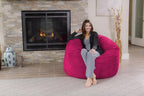 Chill Sack Bean Bag Chair: Giant 4' Memory Foam Furniture Bean Bag - Big Sofa with Soft Micro Fiber Cover - Pink