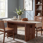 Tribesigns 63-Inch Oval Dining Table, Farmhouse Solid Wood Kitchen Table for 4-6, Large Dinner Furniture with Double Pedestal for Dining Room