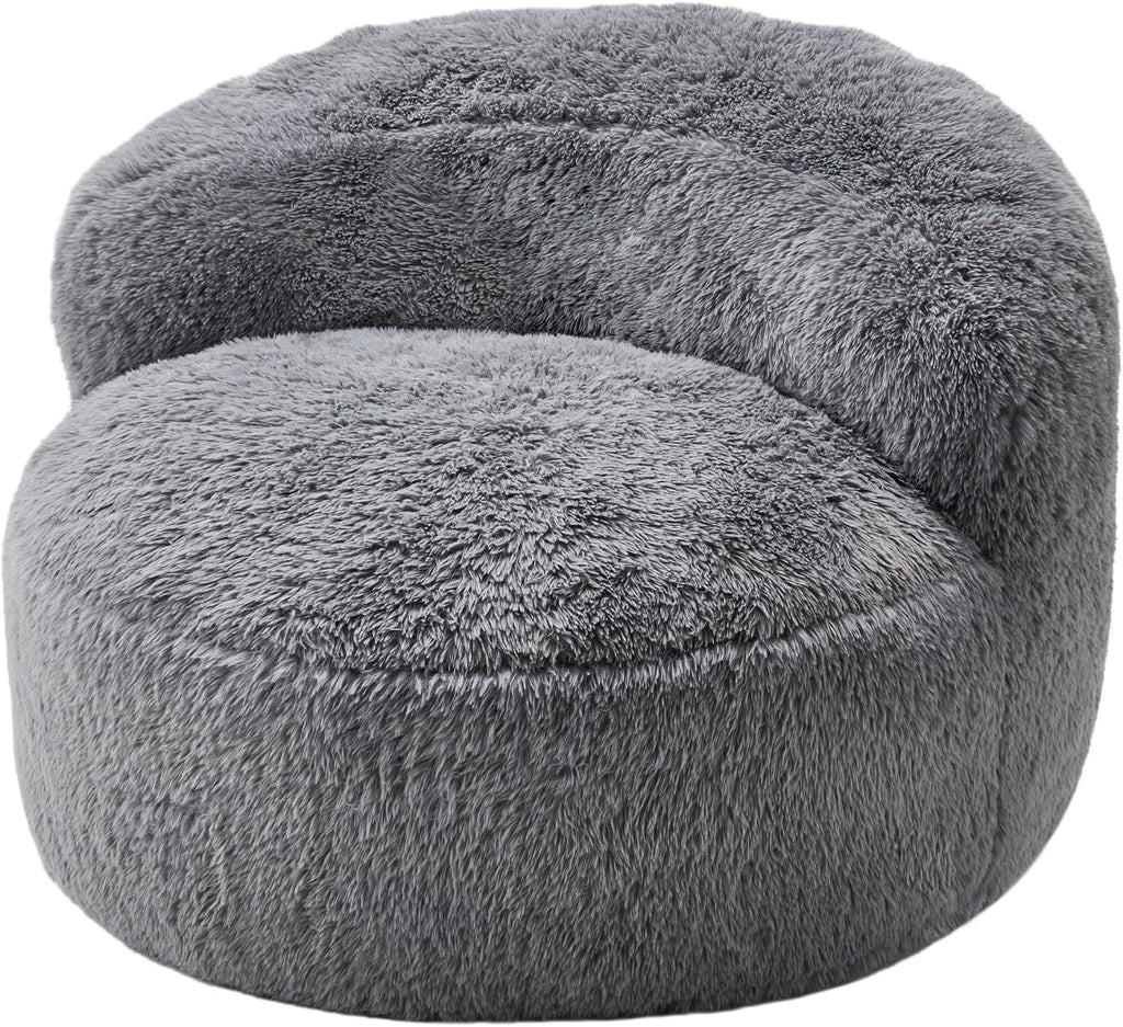 Hobestluk Bean Bag Chair Giant Bean Bag Chairs for Adults Big Adult Bean Bag Chair with Foam Filler Large Beanbags with Stuffed Back Lazy Sofa, Grey-Oversize