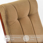 Rustic Glider Chair for Nursery with Ottoman, Resistant Rubber Wood Nursery Glider and Ottoman Sets for Relaxing, Rocking Chair for Living Room Bedroom (Brown)