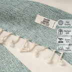 EPHESUS TOWELS Turkish Hand Towels - Set of 2 | 18" x 30" Decorative Boho Guest Bath Towel for Bathroom, Kitchen, Face, Hair, Tea, Dishcloth (Diamond, Mint)