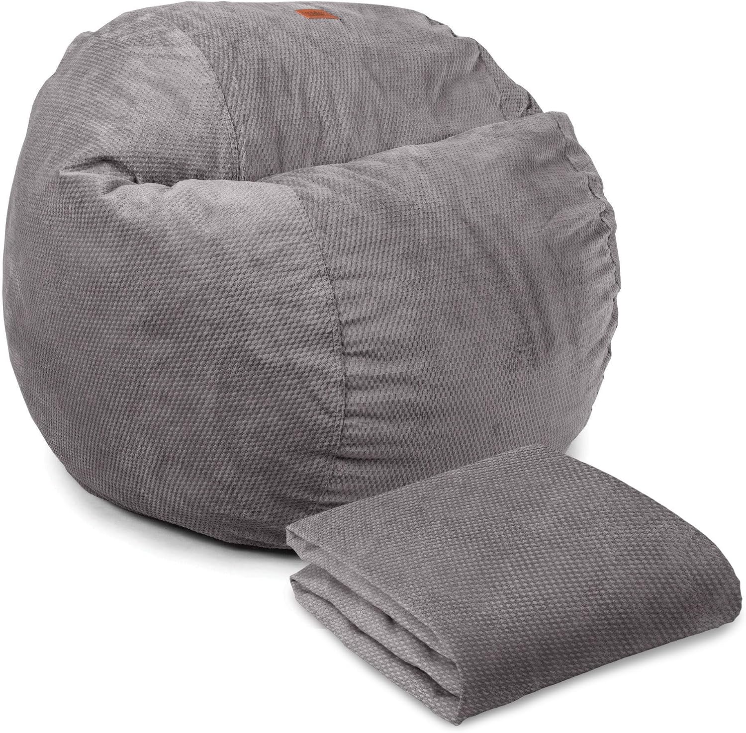 CordaRoy's Queen Size Chenille Bean Bag Chair Cover (Bean Bag Sold Separately), Charcoal