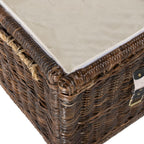 happimess HPM9000B Caden 46" Wicker Storage Trunk, Collapsible for flat storage, Rattan-Sarang Buaya, Coastal for Office, Dorm Room-LivingRoom, Bedroom, Dining Room, Brown