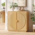 30.3" Modern Sideboard Buffet Cabinet w/ Storage & Fluted Arched Doors, Accent Storage Cabinet, Coffee Bar Buffet Console Table Credenza for Dining Room/Living Room/Entryway/Small Space, Natural Wood