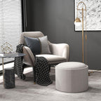 Reversible Storage Ottoman with Lid, Light Gray
