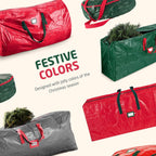 Zober Large Christmas Tree Storage Bag - Fits 9 Ft Artificial Trees - Plastic, Waterproof Christmas Tree Bag For Storage Box For Xmas - Strong, Durable Handles - Label Card Slot - White (Pack of 2)