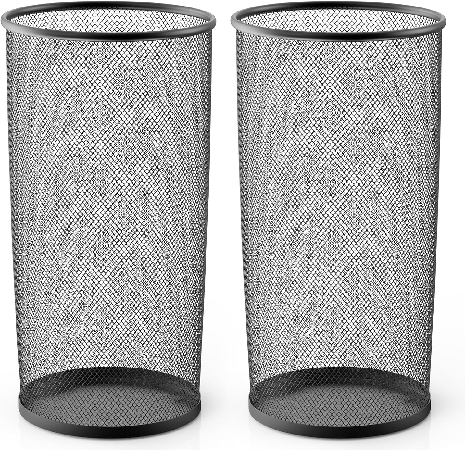 19.5" H Mesh Umbrella Stand - Ventilated Mesh Umbrella Holder for Entryway - Extra Capacity Storage for Umbrellas Canes & More - Freestanding Indoor Organizer 10.4" L x 10.4" W x 19.5" H - 2P Black