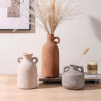Ceramic Vase Set, 3Pcs Flower Vases for Modern Boho Farmhouse Decor, Decorative Vases for Pampas Grass & Dried Flowers, Distressed Finish