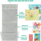 Simple Houseware Double-Sided Hanging Gift Wrap Organizer Storage Pockets, Gray (Set of 1)