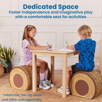 ECR4Kids SoftZone Tree Log Half Bench, 14in, Flexible Seating, Chocolate
