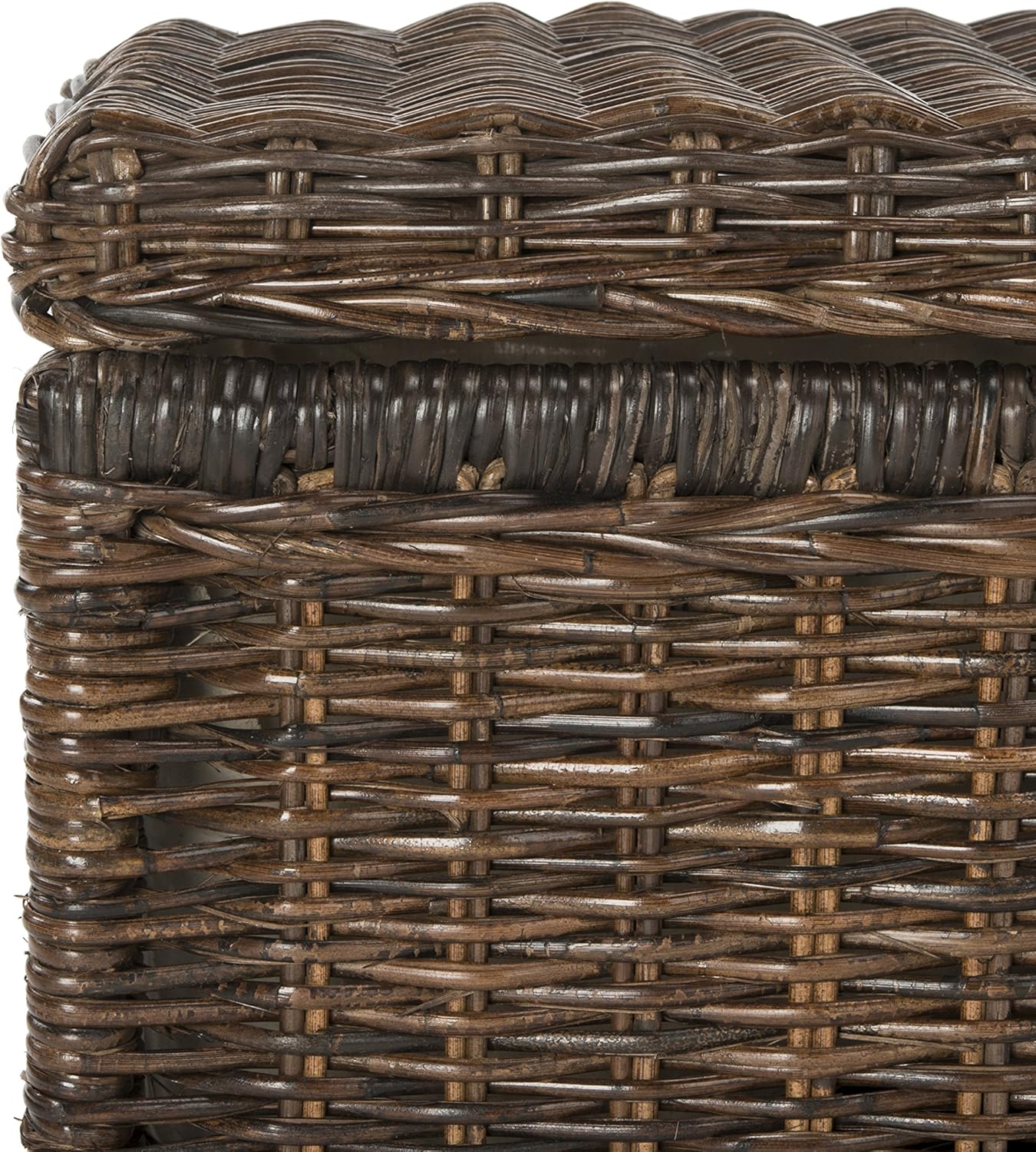 happimess HPM9002A Elijah 30" Wicker Storage Trunk, Collapsible for flat storage, Rattan-Sarang Buaya, Coastal for Office, Dorm Room-LivingRoom, Bedroom, Dining Room, Brown