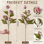 Waipfaru 6 Pcs Faux Peonies Artificial Flowers for Vase, Vintage Silk Peony Stems for Wedding Vase Filler DIY Bouquet Centerpieces Home Indoor Outdoor Decor (Pink, 27")