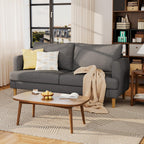 70" Modern Loveseat Sofa with USB Type-C Ports, Linen Fabric 2-Seater Deep Seat Couch, Cozy Small Couch Sofa for Living Room Bedroom Office Apartment (Dark Grey)