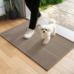 Front Door Mat 17''x30'', Absorbent Dirt Resist Washable Non Slip Low-Profile Indoor Doormat, Easy Clean Welcome Entryway Door Mats, Brown