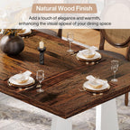 Tribesigns Large Dining Table for 6-8 People, 70.9" Wood Rustic Rectangular Table with White Wooden Legs, Farmhouse Center Kitchen Table for Dining Room, Living Room, Home Furniture (Brown & White)