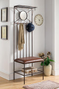 Kings Brand Furniture Entryway Hallway Storage Bench with & Coat Rack