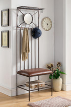 Kings Brand Furniture Entryway Hallway Storage Bench with & Coat Rack