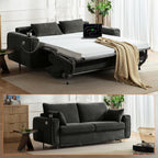 Pull Out Sofa Bed, No Cushion Removal, Queen Sleeper Sofa with USB Fast Charging, Memory Form Mattress, 2-in-1 Convertible Comfy Loveseat Couch Bed for RV, Apartment, and Small Spaces (Dark Grey)