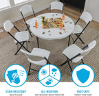 LIFETIME Nesting Round Table, 48-Inch, White Granite