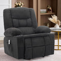 Rocker Recliner Chair with Massage and Heat, Recliner Chair for Adults, Nursery Rocking Chairs for Living Room, Ergonomic Comfy Relining Chair with Cup Holders, USB Charge Port, Side Pockets, Black