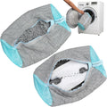 Shoe Washing Machine Bag 2 Pack, Laundry Shoe Bag for Washer and Dryer, Shoe Cleaning Bags for Sneakers, Deep Cleaning Machine for All Shoes Types With Self-locking Zipper (Gray, 2 Pack)