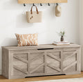 51.2" Storage Chest, Extra Large Storage Bench with 2 Safety Hinges, Storage Trunk Supports 330 lb, Wooden Blanket Storage for Bedroom, livingroom, entryway, Greige
