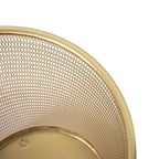 Martha Stewart Ryder Set of 2 Gold Mesh Metal Trash Cans, 4.5 Gallon Wastebaskets for Office