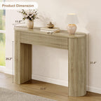 MECHYIN 47" Console Table, Fluted Sofa Table with Sturdy Construction, Small Curved Entryway Table for Entrance, Behind The Couch, Hallway, Living Room, Foyer