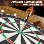 Barrington Woodhaven Dartboard Pub Style with LED Lights, Pre-Assembled | Pre-Assembled LED Pub-Style Dartboard Cabinet With 18" Sisal Board, 6 Steel Tip Darts, And Built-In Dry-Erase Scoreboards.