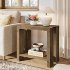 Tribesigns 2-Tier Narrow Side Table, Farmhouse Wooden Sofa End Table with Bottom Shelf, Skinny Accent Nightstand for Small Space, Living Room, Bedroom, Easy Assembly (1)