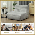 HOMCOM Bean Bag Chair for Adults, Giant Fireside Chair, Light Gray | Lazy Sofa, Bean Bag Sofa, High Density Comfortable Foam, Living Room, Bedroom