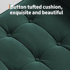 46.5 in Green Velvet Storage Ottoman Bench –Upholstered End-of-Bed Bench, Footrest Seat ,Multi-Functional Shoe Bench with Rolled Armrests & Wood Legs, for Entryway, Living Room, Bedroom & Hallway