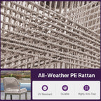 PURPLE LEAF Bar Stool 1 Piece Outdoor Bar Height Metal Stool Modern Wicker Rattan Barstools with Back Aluminum Outside Garden Patio Bar Chair, Light Grey
