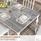 IDEALHOUSE Dining Table for 6, 71 Inch Rectangular Kitchen Table, Rustic Farmhouse Dining Room Table with Large Tabletop and Heavy-Duty Legs, Ideal for Dining Room or Kitchen, Gray